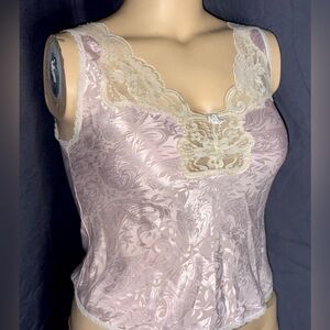 Lace Trim Satin Chemise in Soft Pink